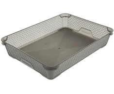 Blackfit8 Keeeper Basket mini A4 Mirko 36x26,5x7cm crystal pilka (transparent)