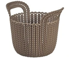Plastikinis krepšys Knit XS Curver 19x23x19cm tamsiai rudas