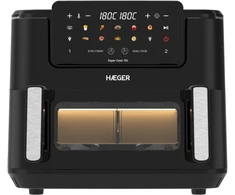 Haeger AF-D10.010B skaitmeninė oro gruzdintuvė „Super Cook“, 10 l (2 x 5 l), 2600 W