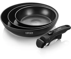Haeger PA-C04.021A Easy Fit Pans frying pan set with removable handle 3pcs