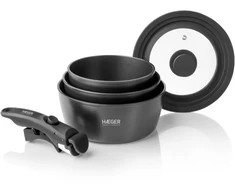 Haeger PA-C05.020A Easy Fit Pots Cooking Pots set with removable handle