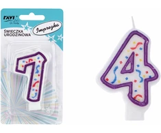 Ravi Decor Party Deco Gimtadienio žvakė „Cipars 4“ 14 x 2 x 75 (modelis 22095)