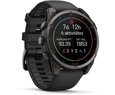 Išmanusis laikrodis Garmin fēnix® 9 – 47mm, Tamsiai pilkas, DLC titanas, su juodu silikoniniu dirželiu | 010-04762-11