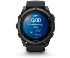 Išmanusis laikrodis Garmin fēnix® 9 – 51mm, Tamsiai pilkas, DLC titanas, su juodu silikoniniu dirželiu | 010-04763-11