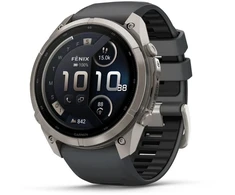 „Garmin fenix 9 Pro“ Solar išmanusis laikrodis, „inReach“, 47 mm, titano korpusas su „Pebble Pilkas“ spalvos silikonine apyranke