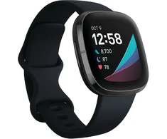 Išmanusis laikrodis Fitbit Sense Smart watch GPS (satellite) AMOLED Jutiklinis ekranas Heart rate monitorius Activity monitoring 24/7 Atsparus vandeniui Bluetooth Wi-Fi