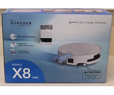 Išparduodama. Ecovacs DEEBOT X8 OMNI Vacuum cleaner Robot Wet&amp;Dry 18000Pa TruEdge 2.0 AIVI 3D 3.0 YIKO-GPT Baltas+Auto-empty station Eco