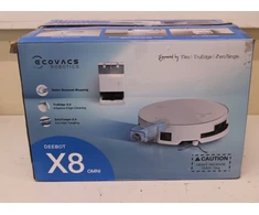 Išparduodama. Ecovacs DEEBOT X8 OMNI Vacuum cleaner Robot Wet&amp;Dry 18000Pa TruEdge 2.0 AIVI 3D 3.0 YIKO-GPT Baltas+Auto-empty station Eco