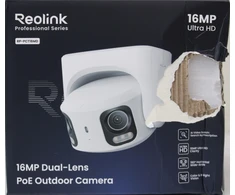 Išparduodama. Reolink PoE 4K 16MP Dual Lens and 180Â° panoramic view Camera Reolink UHD Dual-Lens PoE Surveillance Camera with 180Â° Panoramic