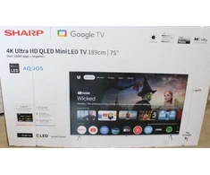 Išparduodama. Sharp 75JP7265E 75" (189cm) 4K Ultra HD QLED MiniLED Google TV HARMAN/KARDON Speaker System Išparduodama. Sharp 4K QLED TV 75JP72