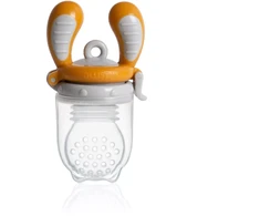 Naujiena! Specialus pasiūlymas! Kidsme Food Feeder kūdikio maitinimo prietaisas kietam maistui (didelis) gintarinės spalvos nuo 6 mėn. 160337AM