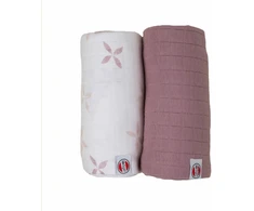 ExtraLink New! Lodger Swadler Solid Matcha cotton diaper Powder/Rose 110x110 cm 2pcs. SW 1123