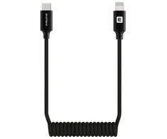 Kabelis USB Evelatus AutoSpring Coiled Cable USB C to Lightning connector 1.2M juodas cable (TKCB-746CL1BK)