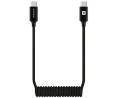 Kabelis USB Evelatus AutoSpring Coiled Cable USB C to USB C connector 1.2M Juodas (TKCB-746CTC1BK)