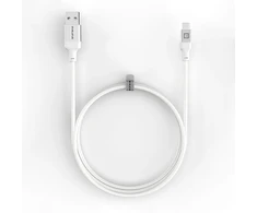 Evelatus USB A-C laidas, 1.2M aliuminio korpuso pynimas Baltas