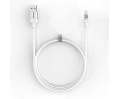 USB kabelis Evelatus USB A į C 1,2 m aliuminio korpusas pintas Baltas (ETKCB-746AC1WH)