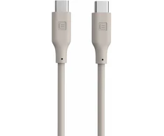 „Evelatus“ USB C į USB C silikoninis kabelis 1,2 m, 60 W / 20 V, 3 A, šiltai pilkas