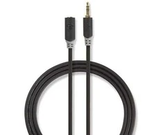 Nedis Stereo Audio kabelis jack 3.5 mm (M) - jack 3.5 mm (F) 3.00 m juoda