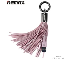 Remax RC-053i dizaino raktų pakabuko žiedas su Apple Lightning duomenų ir įkroviklio laidu (MD818) Rožinė