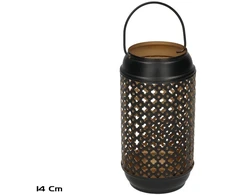 Garden4You Kaia juoda świecznik 14 cm 7.00 x 7.00 x 14.00 GARDEN ENJOY