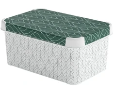 Curver Dėžutė su dangteliu Deco Stockholm S 29.5x19.5x13.5cm Žali lapai