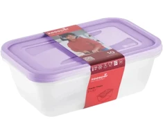 Stoneline Keeeper Food container set rectangular 2x3,3L Fredo "Fresh" transparent/light violetinė