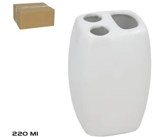 „Cookini“ keraminis dantų šepetėlio laikiklis, 220 ml, balta, 5,00 x 6,00 x 11,00, BATH&amp;GO