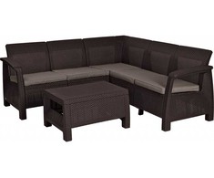 Lauko baldų komplektas Keter Corfu Relax Set dārza mēbeļu komplekts brūns 29202123599
