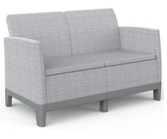 Keter Darza divans divvietigs Scandi Form 2 Seater Sofa gaisi peleks/tumsa terauda peleks ()
