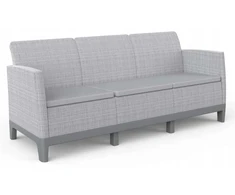 Keter Darza divans divvietigs Scandi Form 3 Seater Sofa gaisi peleks/tumsa terauda peleks ()