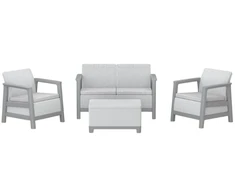 Keter Darza mebelu komplekts Scandi Linea 2 Seater Set gaisi peleks/tumsa terauda peleks ()