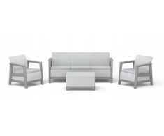 Keter Darza mebelu komplekts Scandi Linea 3 Seater Set gaisi peleks/tumsa terauda peleks ()