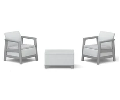 Keter Darza mebelu komplekts Scandi Linea Balcony Set gaisi peleks/tumsa terauda peleks ()