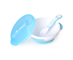 Homla Kidsme bowl with suction cup lid and thermo spoon Aquamarine from 9 months 9832AQ