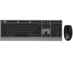Klaviatūra Gembird KBS-WPS-02-CYRL Dual-mode slim wireless desktop set, 2.4G+BT, RU išdėstymas