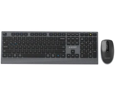 Klaviatūra Gembird KBS-WPS-02 Dual-mode slim wireless desktop set, 2.4G+BT, US išdėstymas