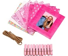 Nuotraukų rėmelis „Kodak Barbie“ rėmelių kvadratėliai, segtukai ir virvelė