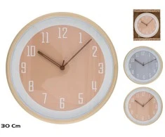Medžio efekto sieninis laikrodis 30 cm, 2 rūšių, 30 x 30 x 4,5 cm, DECORLIFE