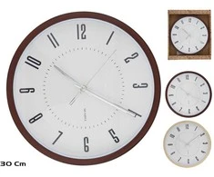Medžio efekto sieninis laikrodis 30 cm, 2 rūšių, 30 x 30 x 4,5 cm, DECORLIFE