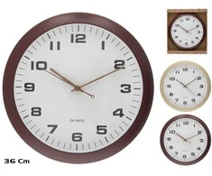 Medžio efekto sieninis laikrodis 36 cm, 2 rūšių, 36 x 36 x 4,5 cm, DECORLIFE