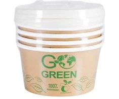 Gogreen Compostable food containers with lids Go Žalias 350ml 5pcs/0,088kg