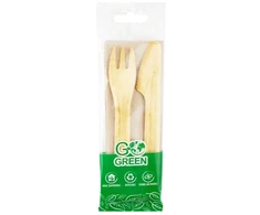 Tefal Gogreen Compostable cutlery set (fork, peilis, napkin) Go Žalias / 0,02kg
