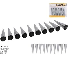 Konditerinis kūgelis X10, 8,5 x 2,7 x 2,7 cm, KITCHEN&amp;GO, INOX