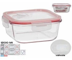 Kvadratinė pietų dėžutė 1200 ml, 7,5 x 18 x 18 cm, KITCHEN&amp;GO