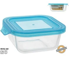 Kvadratinė stiklinė pietų dėžutė 800 ml, 6 x 17,5 x 15,5 cm, KITCHEN&amp;GO