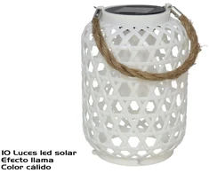 Garden4You Laterna su saulės baterijomis, 10 LED šviestuvų, balta, 15.00 x 15.00 x 21.50 GARDEN ENJOY