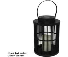 Garden4You Laterna su saulės baterijomis, juoda, 1 LED, 18.50 x 18.50 x 25.00 GARDEN ENJOY