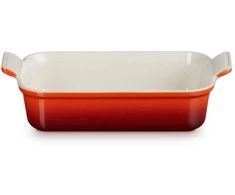 Le Creuset Stačiakampiai „Heritage“ keramikos kepimo indai 26x19 cm / 2 x 4 l, oranžiniai 0843251102730