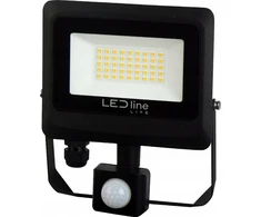 Lauko šviestuvas su judesio davikliu LED 30W neutraliai balta 230Vac, 3000lm, IP65, juodas, PHOTON, LED LINE