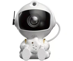 Dėklas Eko Light HQ LED 3D sėdintis astronautas 360 laipsnių besisukanti galva Žvaigždėtas dangus ir ūko projektorius su nuotolinio valdymo pultu Baltas